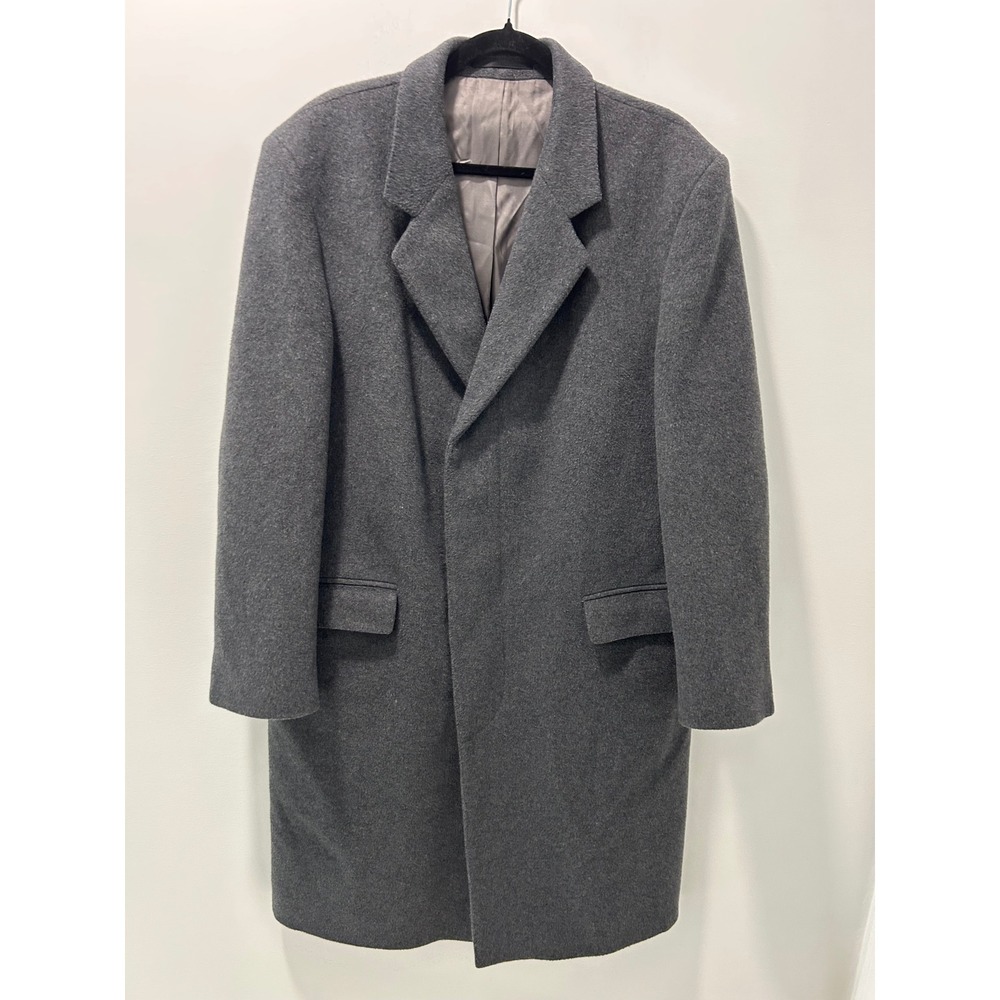 Kindler Mens Wool Cashmere Blend Overcoat Charcoal Grey Size 42 Reg BH001/K209
